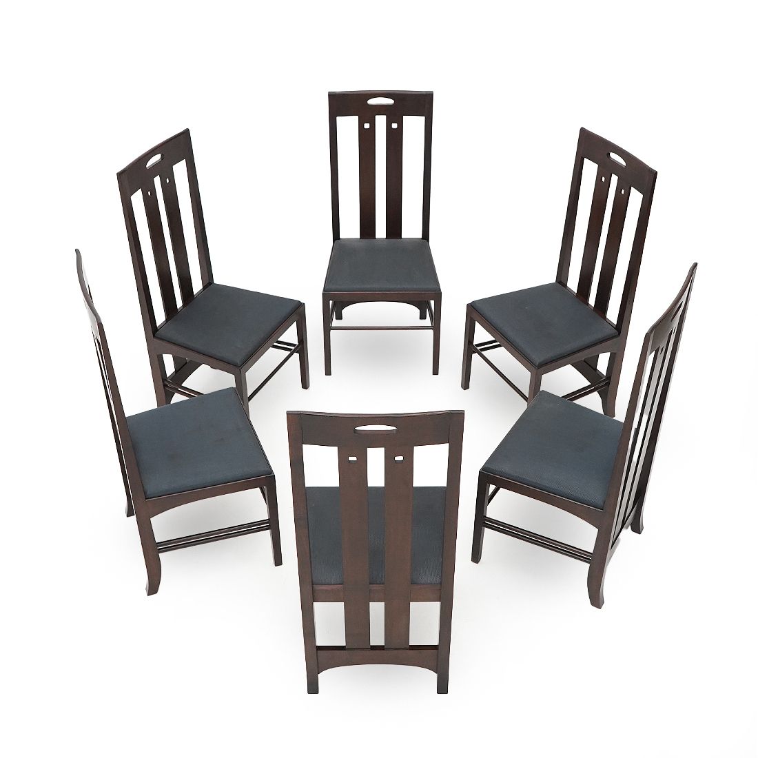 6 ‘Ingram’ Chairs By Charles Rennie Mackintosh For Cassina, 1980s photo Furniture