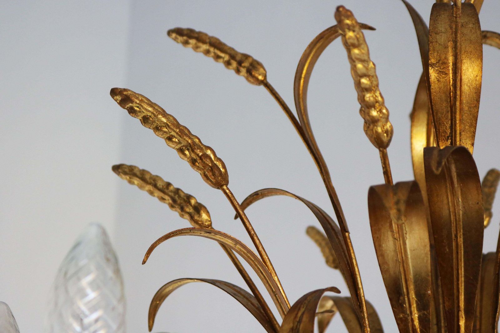 photo for sale Rare Large Hans Kögl 1970 ''Cheaf Of Wheat'' Holywood Regency Chandelier 8 Arms