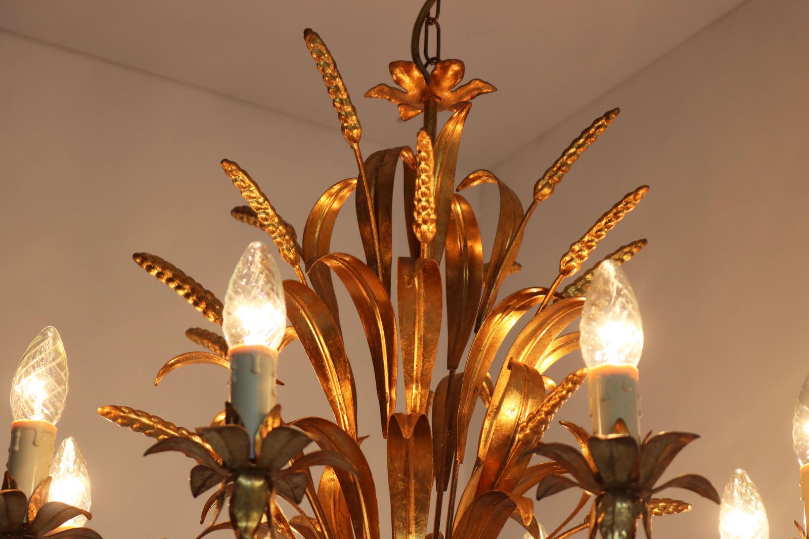 photo buy Rare Large Hans Kögl 1970 ''Cheaf Of Wheat'' Holywood Regency Chandelier 8 Arms