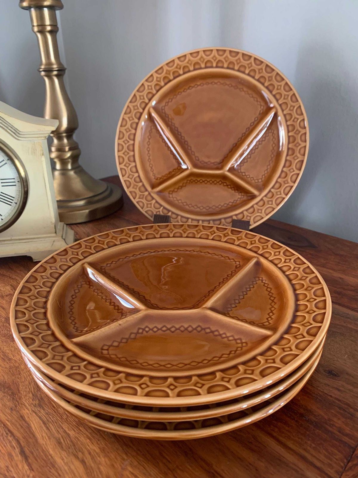 Set Of Vintage Sarreguemines Fondue Plates
