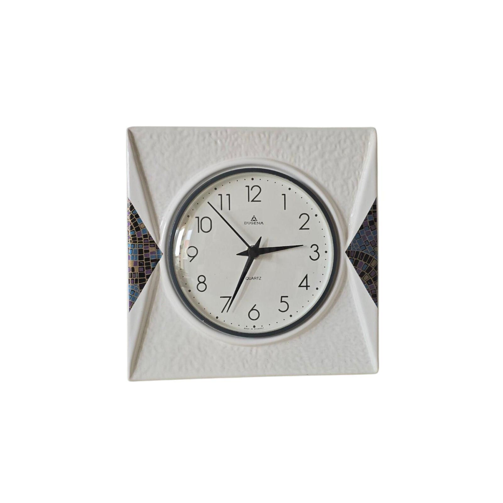Delightful Vintage Mid Century Germany Wall Clock Dugena 1980s