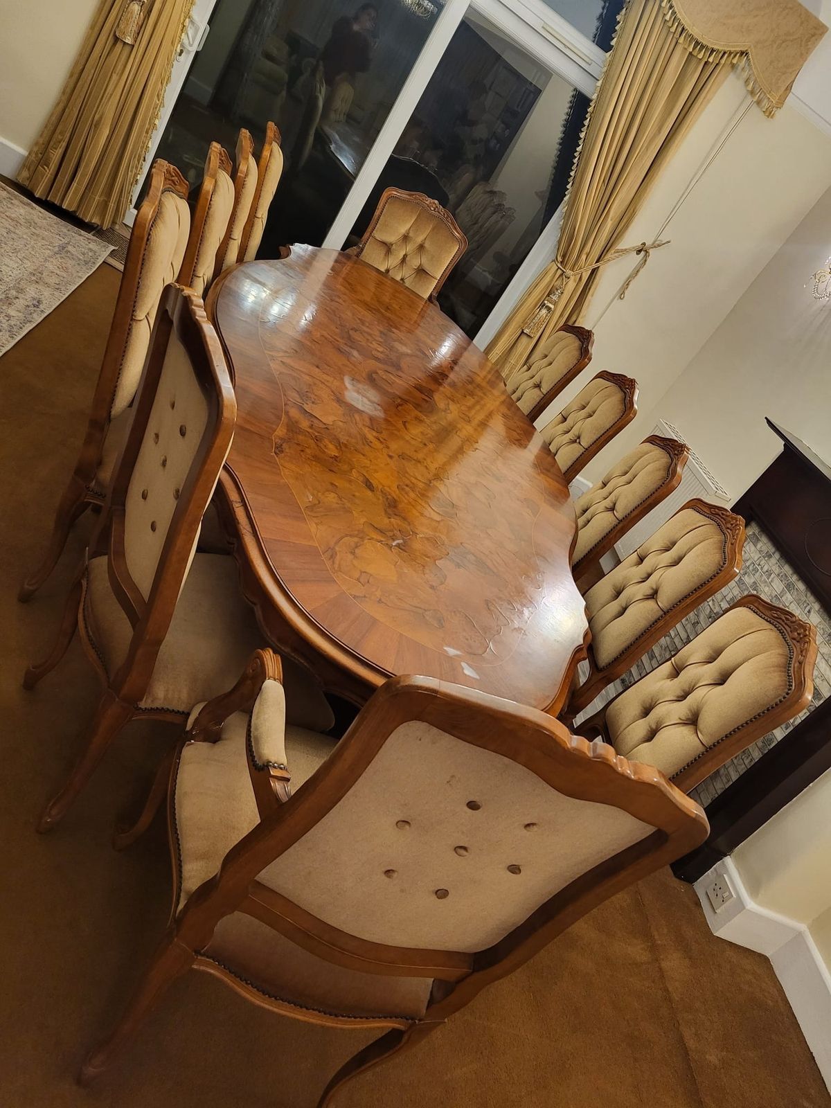 Italian Baroque Style  Furniture 12 Seater Table And Chairs