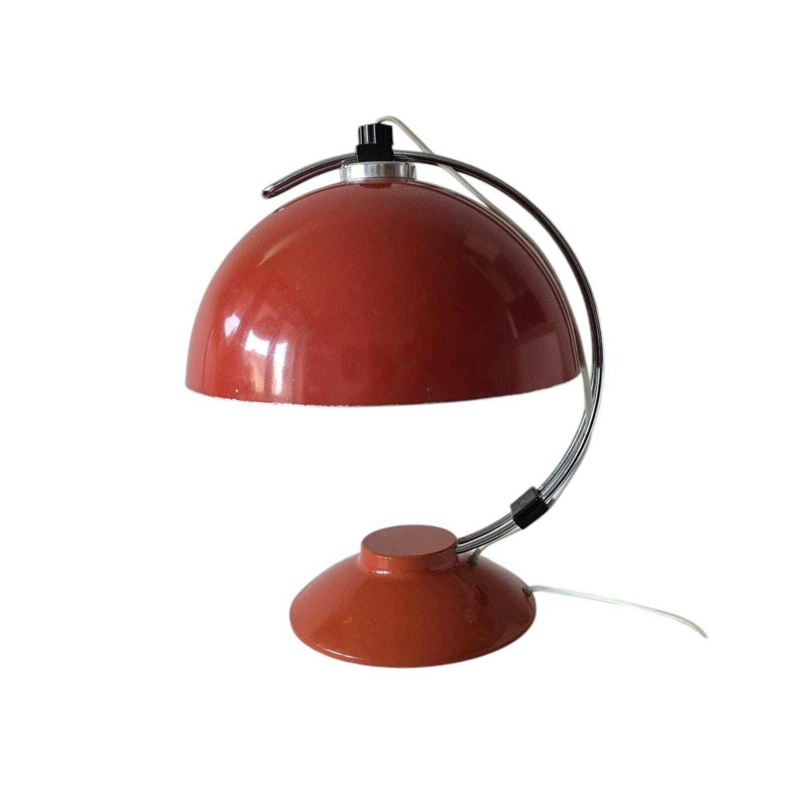Vintage Mсm Space Age Red Big Mushroom Desk Lamp, Modernist Design Czechoslovakia 1970s