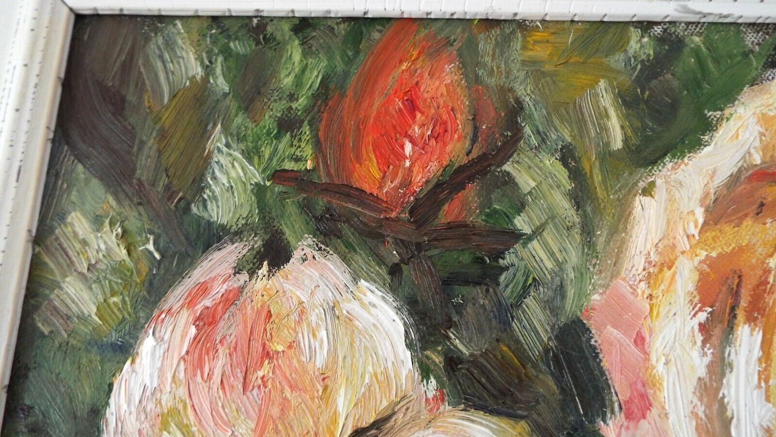 Peach Roses Original Oil Painting Signed Framed Flowers Andi J Lucas photo 250.0