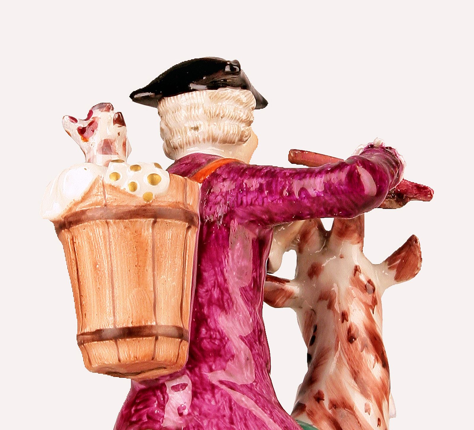 photo furniture 18th Century Baroque/Rococo English Glazed Painted Porcelain Of A Goat Riding Tailor By Chelsea Pottery