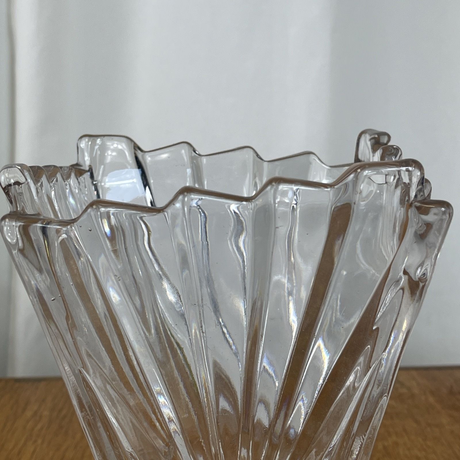 Sowerby Art Deco Vase Square Base Sunburst 18cm Clear Glass Stunning photo for sale