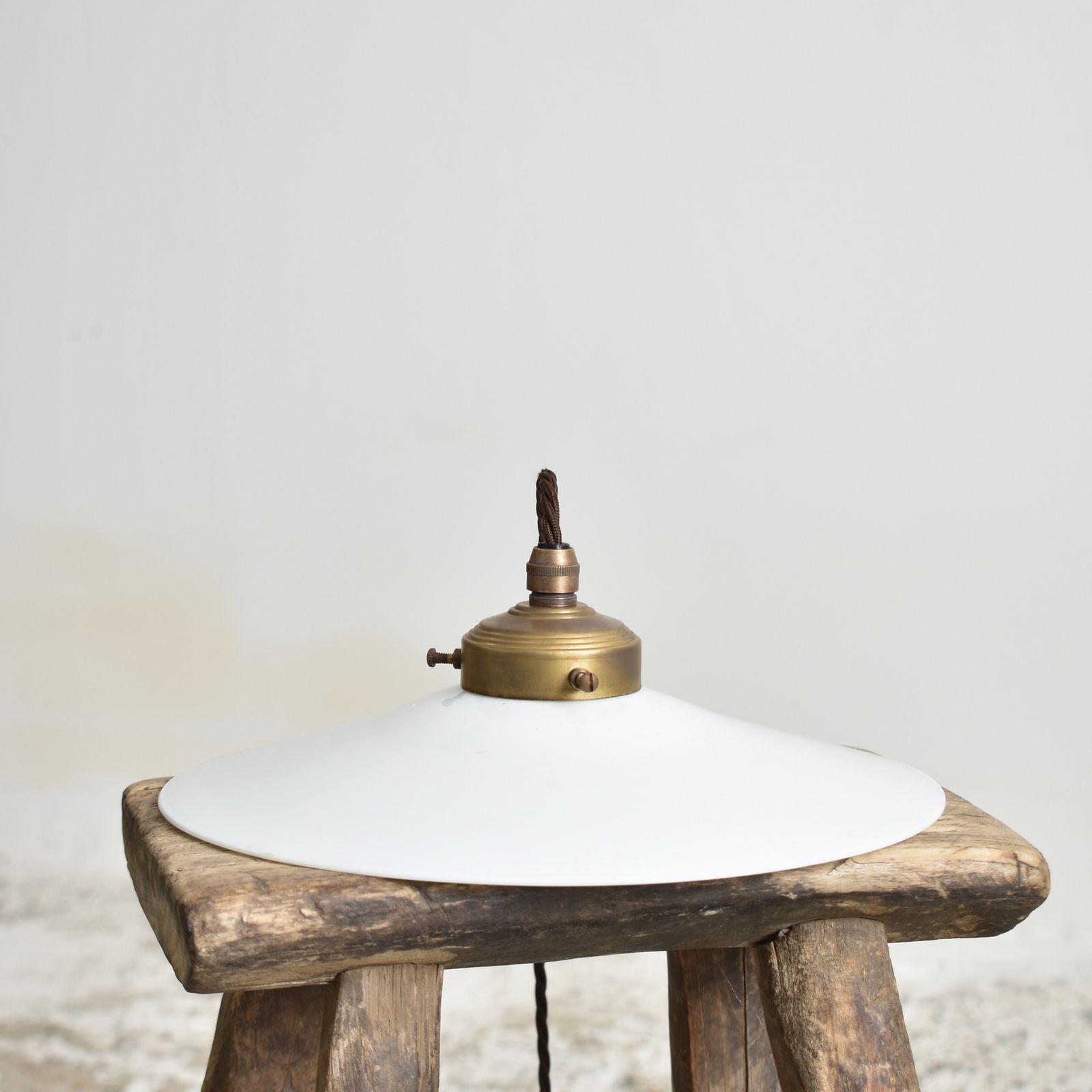 Antique French Coolie Milk Glass Pendant Light – B photo furniture