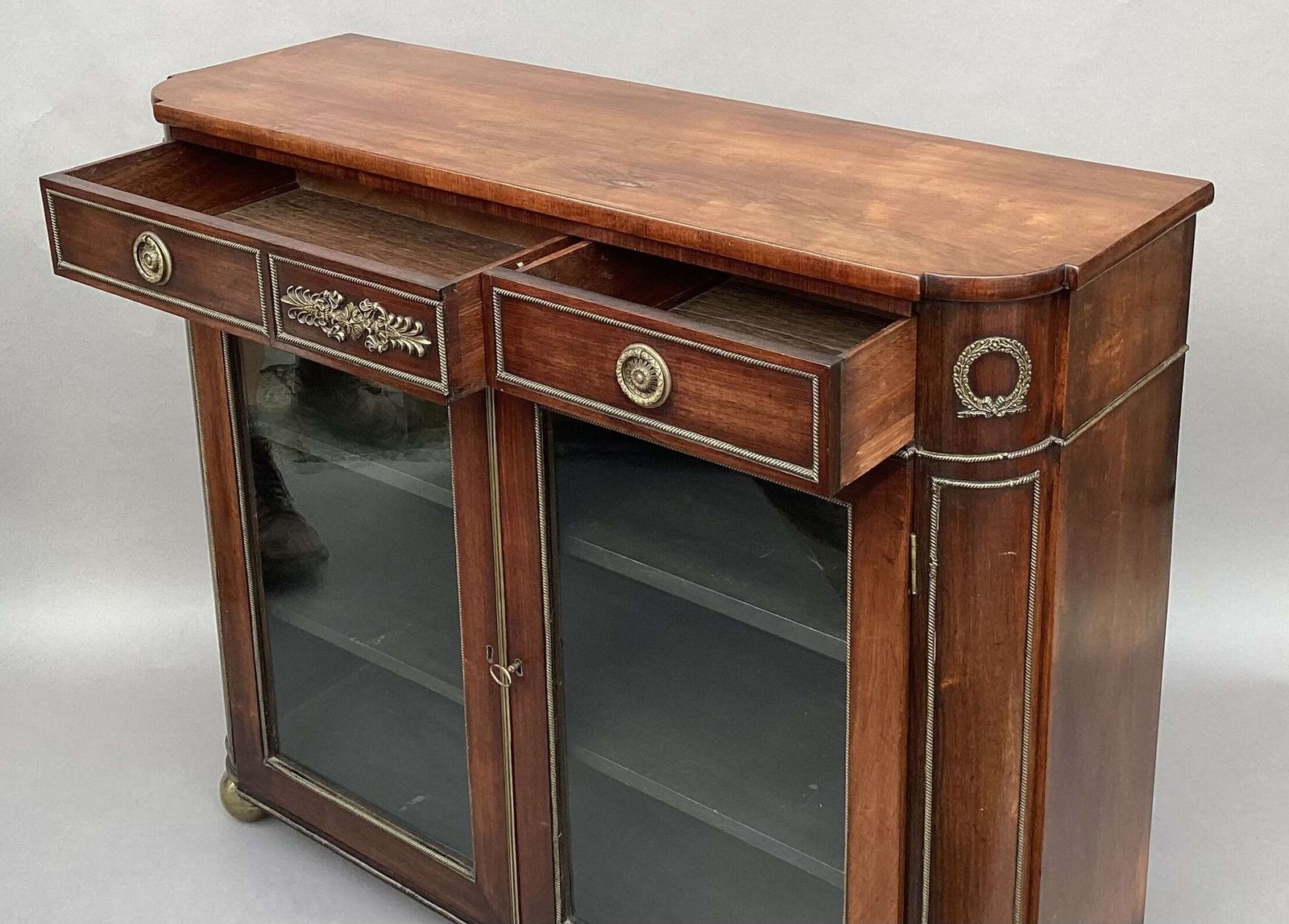 photo for sale Good Regency Rosewood And Gilt Brass Mounted Side Cabinet