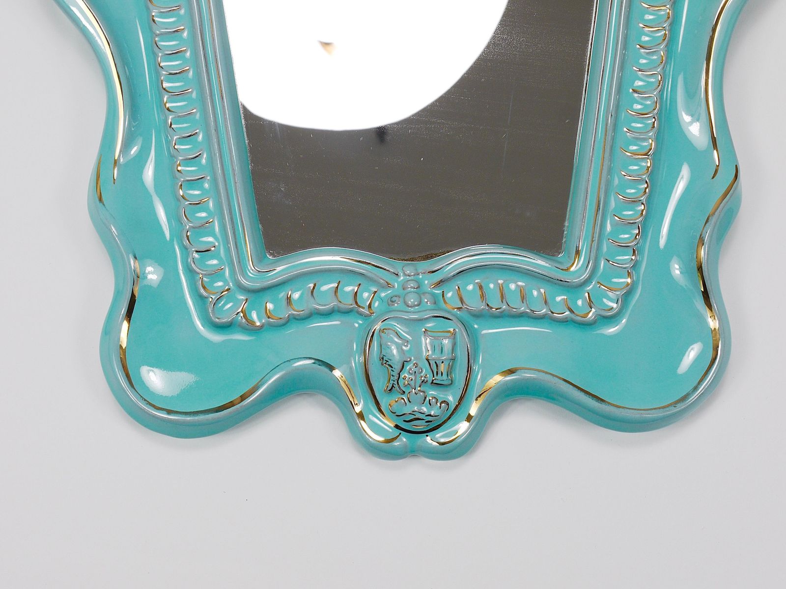 Art Deco Theater Terracotta Wall Mirror By Gmundner Keramik, Austria, 1930s photo buy