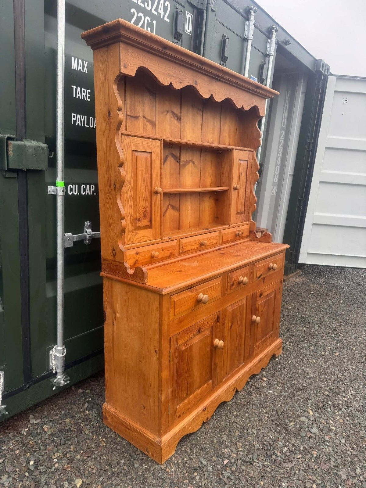 Medium Sized Custom Painted Pine Country Farmhouse  Pine Welsh Dresser photo Furniture