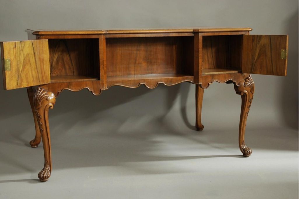 Vintage 20th Century Walnut Writing Desk In The Queen Anne Style photo buy