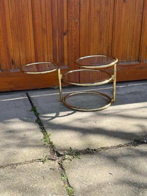 Vintage Brass Swivel Coffee Table In The Style Of Milo Baughman, 1970s photo 1922.0
