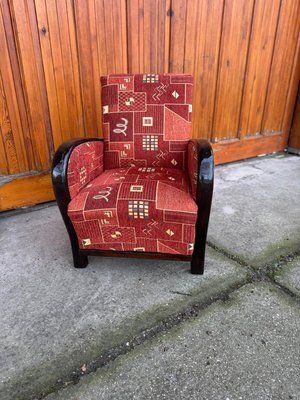 Art Deco Armchair With New Patterned Upholstery, 1930s photo Furniture