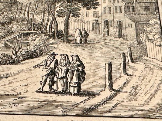 Sebastiaen Vrancx, Wenceslaus Hollar, Antwerp, Copperplate Engraving, 17th Century photo furniture