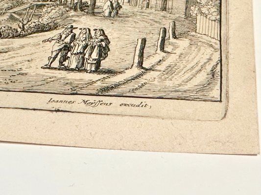 Sebastiaen Vrancx, Wenceslaus Hollar, Antwerp, Copperplate Engraving, 17th Century photo Art