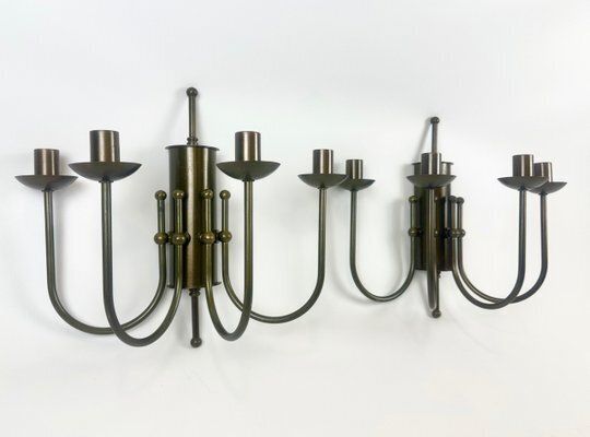 Vintage Four Arms Wall Lamps In Brass From Imex, 1980s, Set Of 2