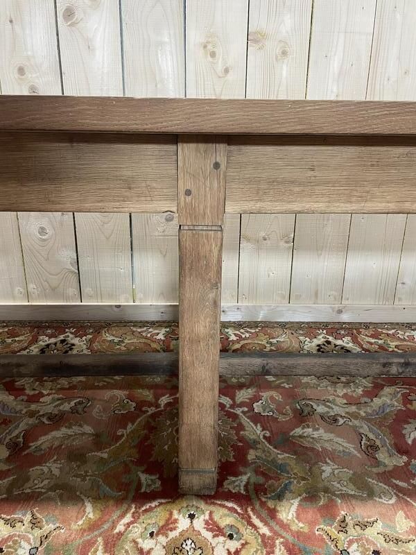 Table De Ferme Ou De Travail En Chêne Massif Aerogommée. photo furniture