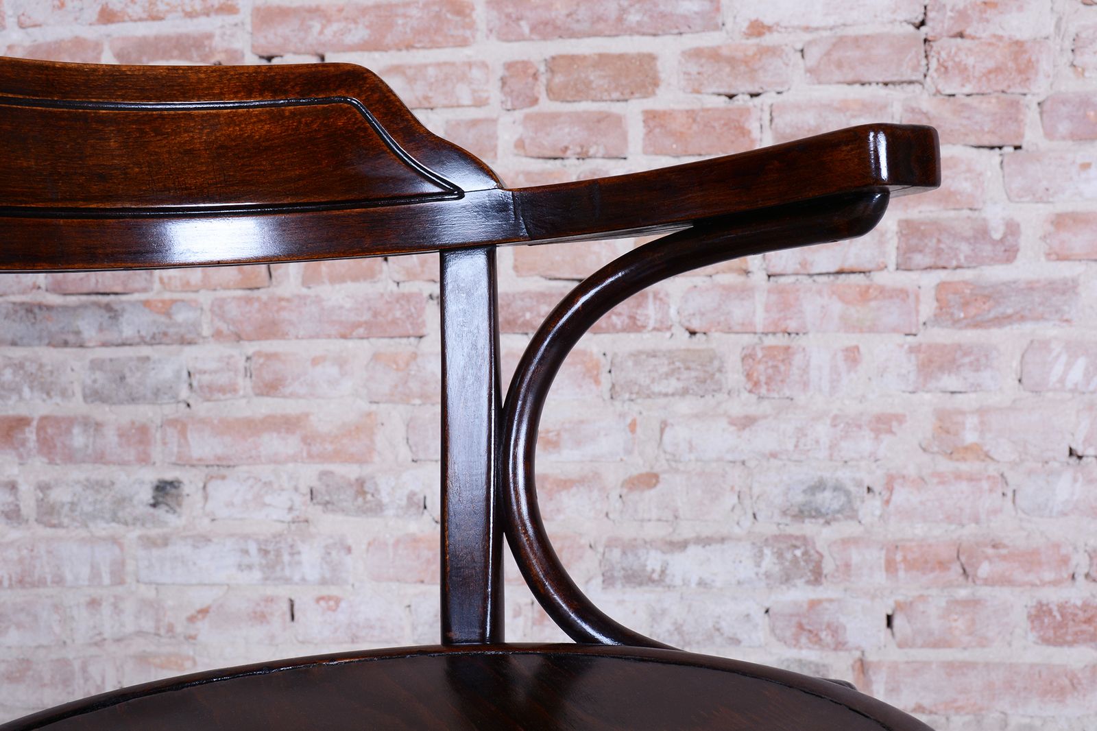Restored Art Deco Chair, Beech Wood, Revived Polish, Czech, 1920s photo for sale