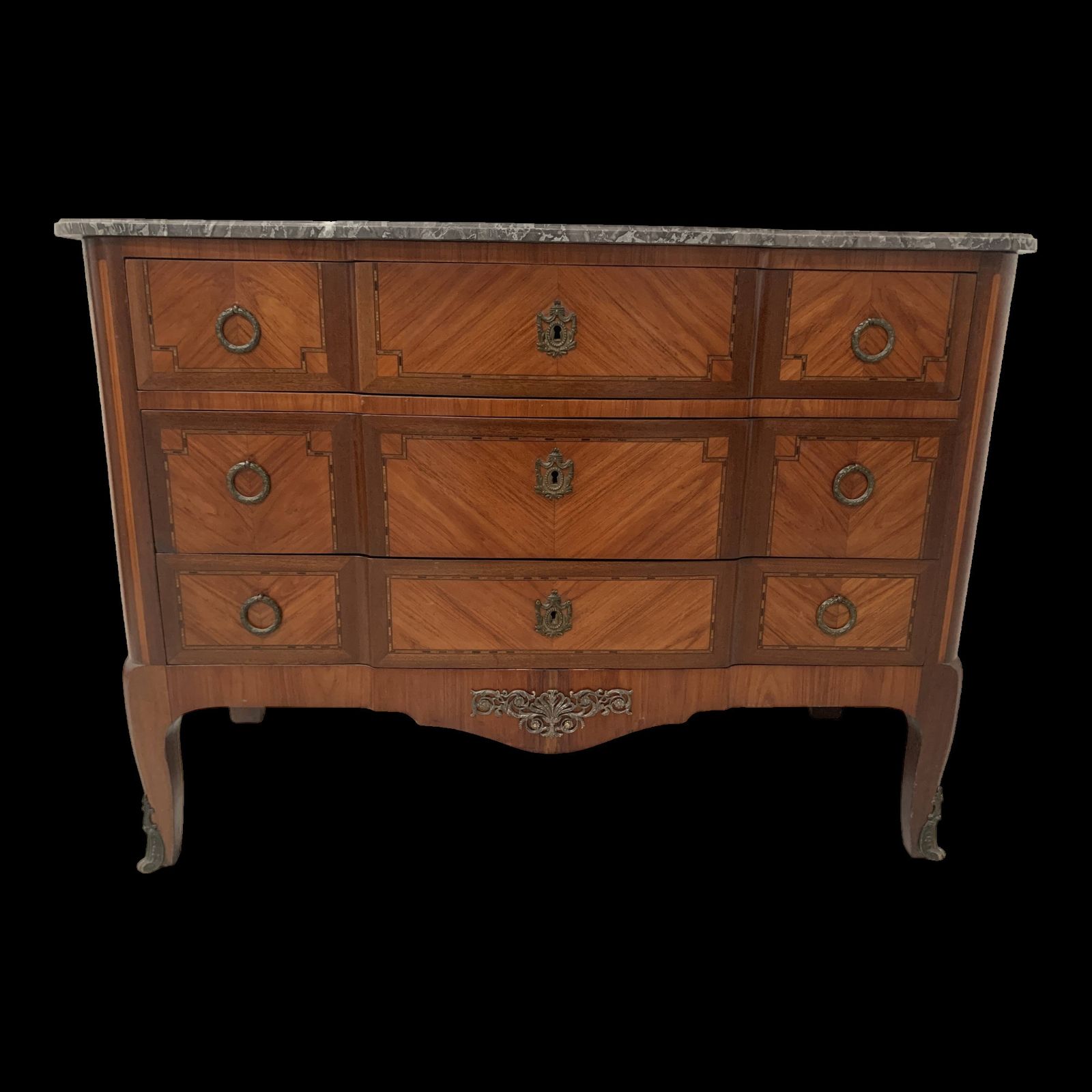 Transition Style Chest Of Drawers In Mahogany And Rosewood, 20th Century