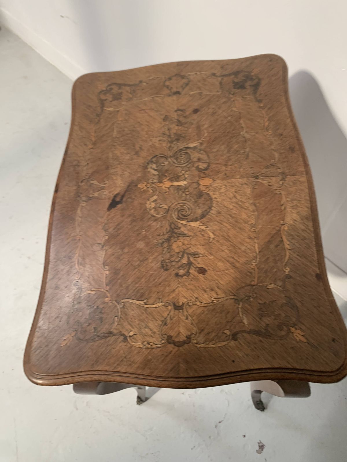 Louis XV Style Work Table In Marquetry Wood, 20th Century photo 414.375