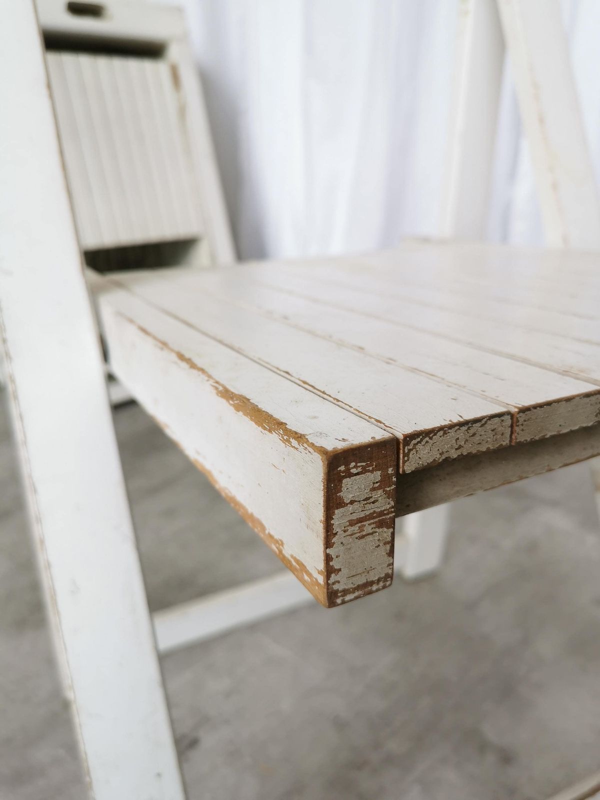1 Of 14 Vintage Foldable Trieste Chairs By Aldo Jacober / 1970s / Mid Century White Wooden Dining Chair / Outdoor Or Indoor Bar Bistro Chair photo buy