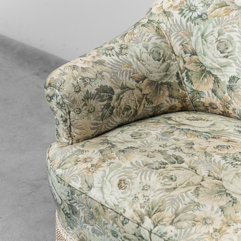 Vintage Sofa With Floral Pattern From The 50s photo vintage