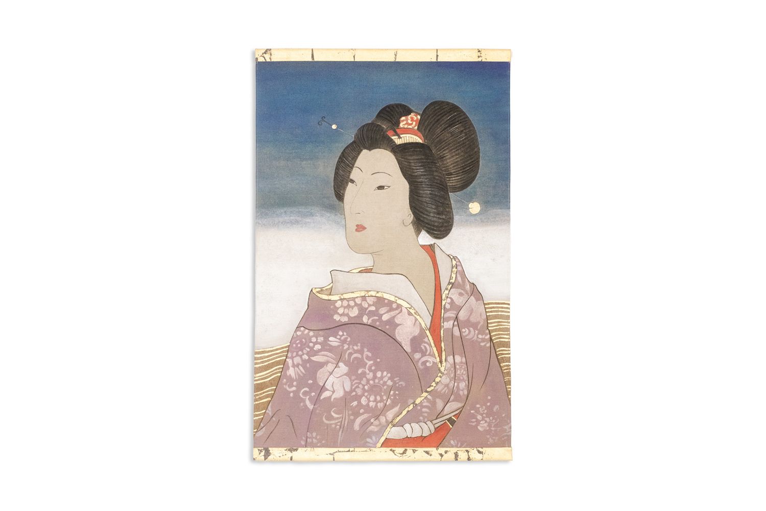 Painted Canvas Representing An Asian Style Character. Contemporary. photo Art