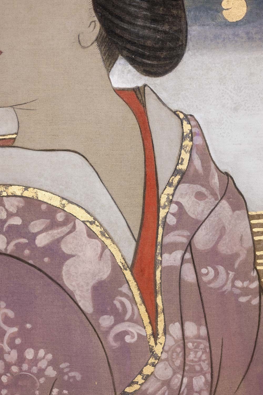Painted Canvas Representing An Asian Style Character. Contemporary. photo 2300.0