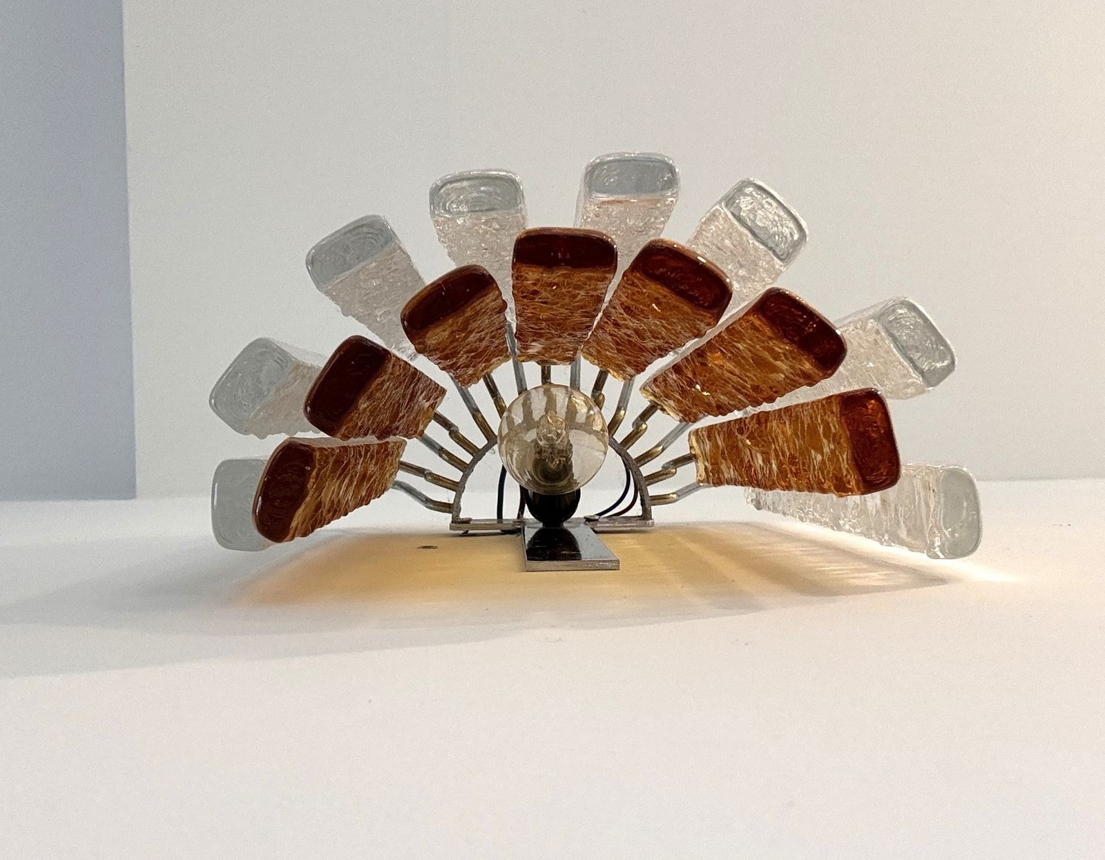 Italian Mid Century Murano Glass Wall Sconce In Two Rows And Colors photo vintage