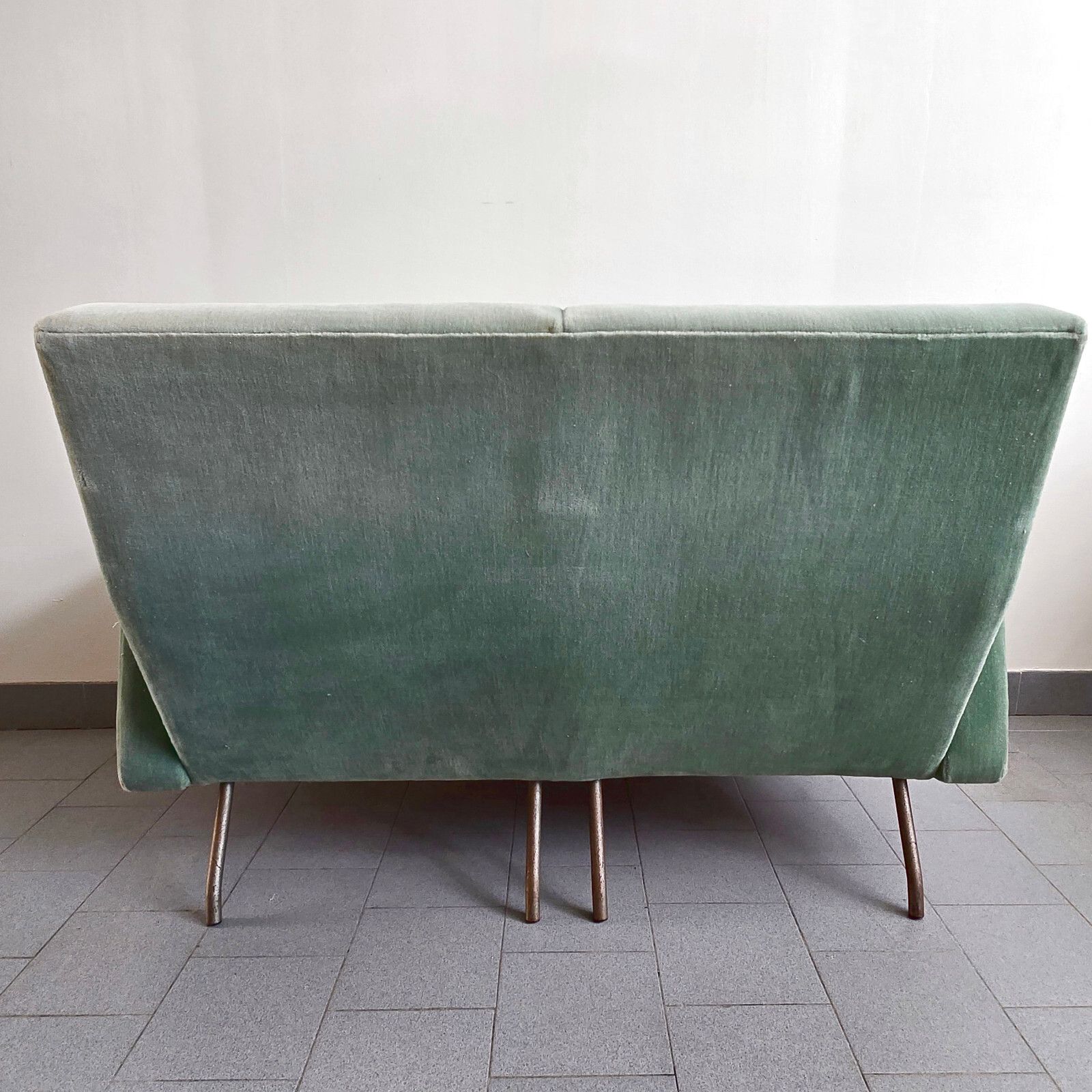 1950 Vintage Louis Paolozzi Velvet 2 Seater Sofa Sofa For Zol 50s photo buy