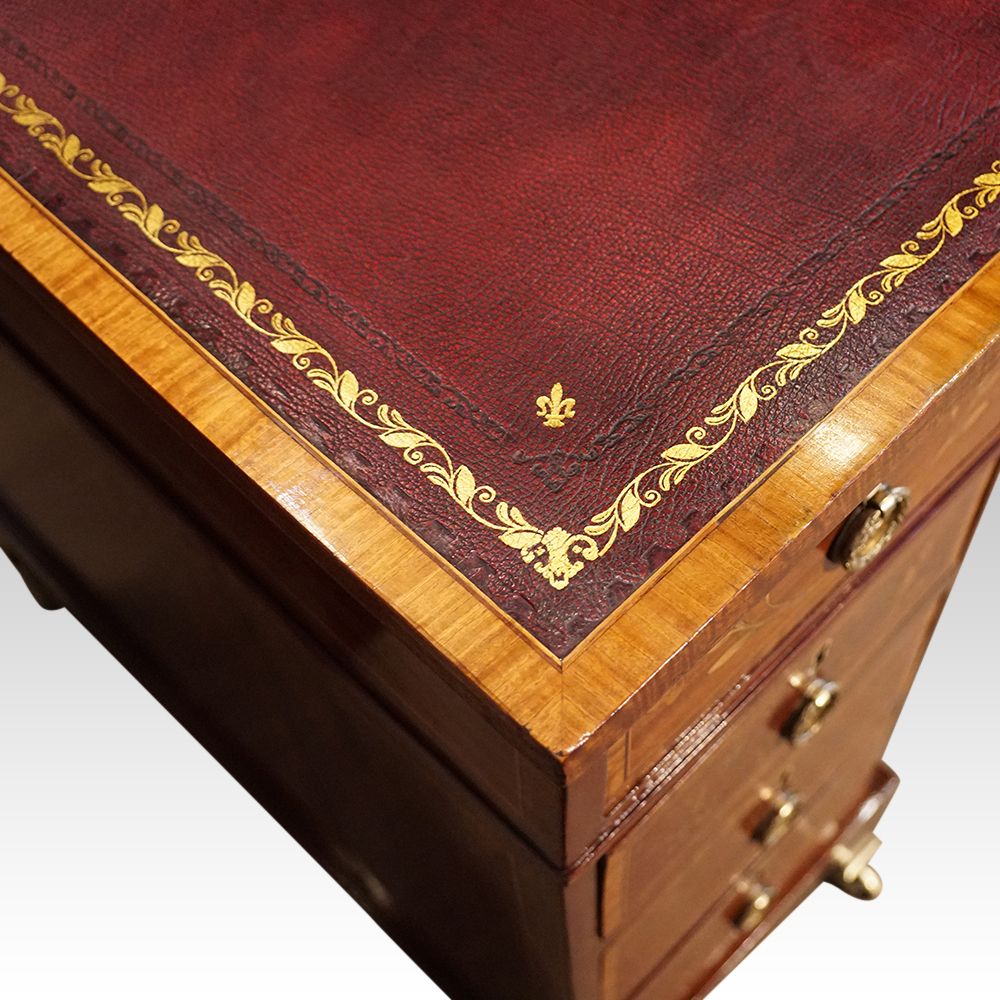 Edwardian Inlaid Mahogany Pedestal Desk photo Furniture
