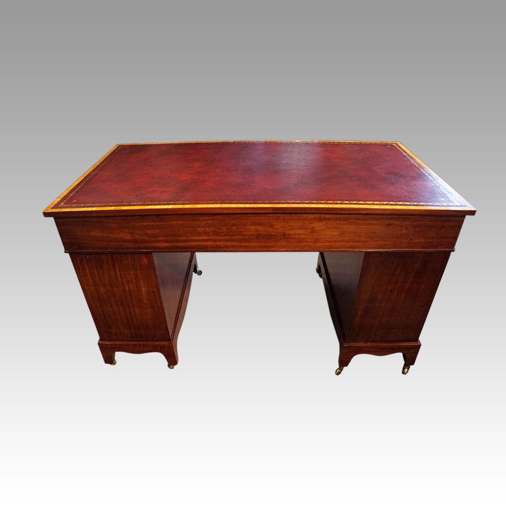Edwardian Inlaid Mahogany Pedestal Desk photo 3200.0