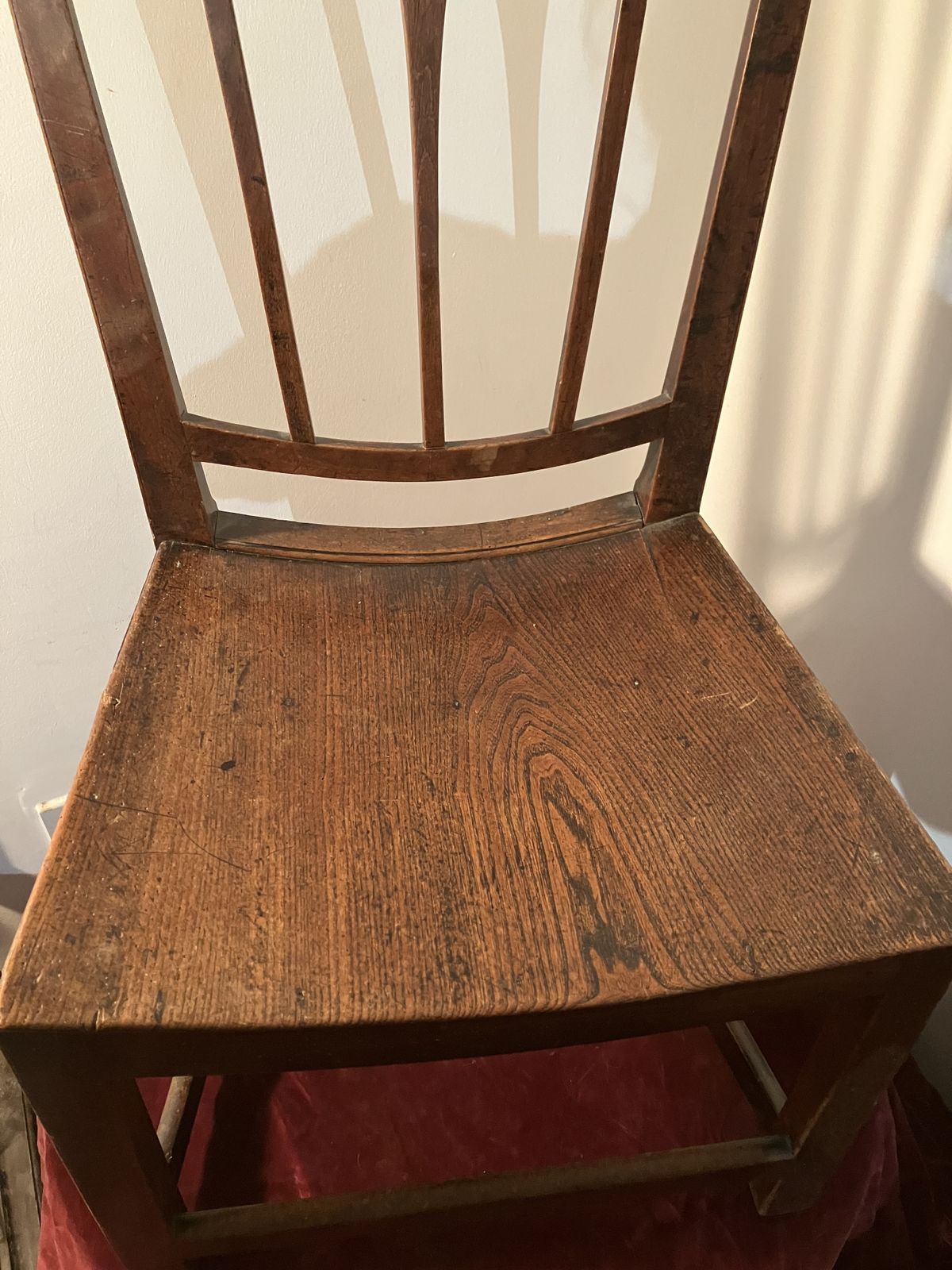 Early 18th Century,Elm Scooped Concave Seat English  Dining Chair photo vinterior