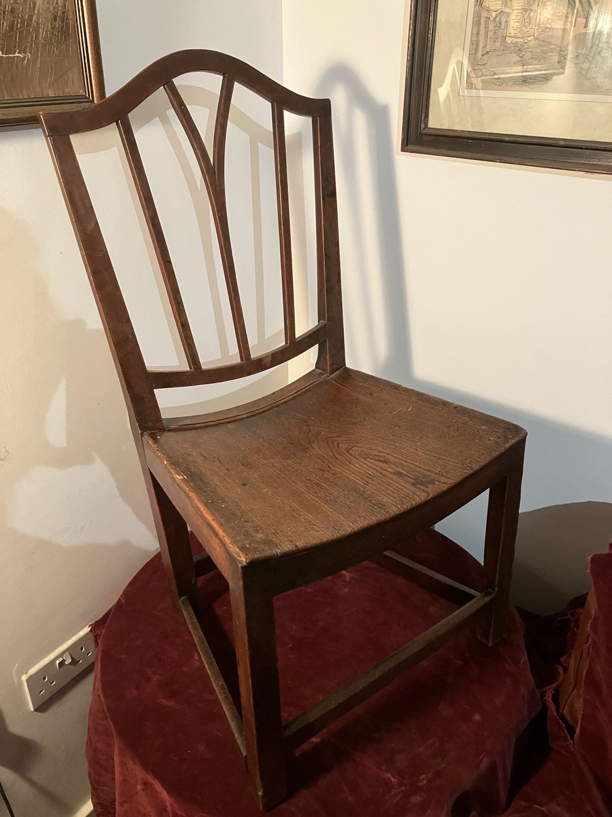 Early 18th Century,Elm Scooped Concave Seat English  Dining Chair