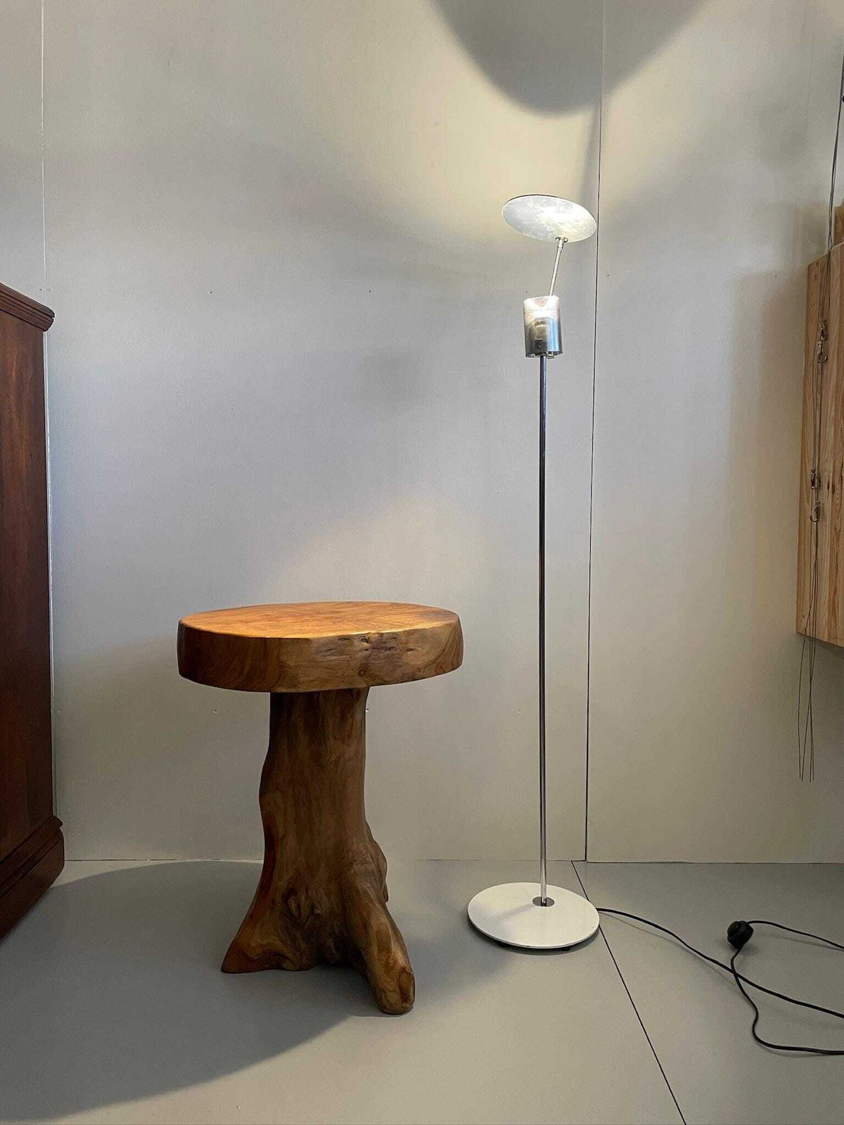 photo for sale Vintage Metal French Adjustable Mid Height Floor Lamp By Lux Model No.18 Postmodern