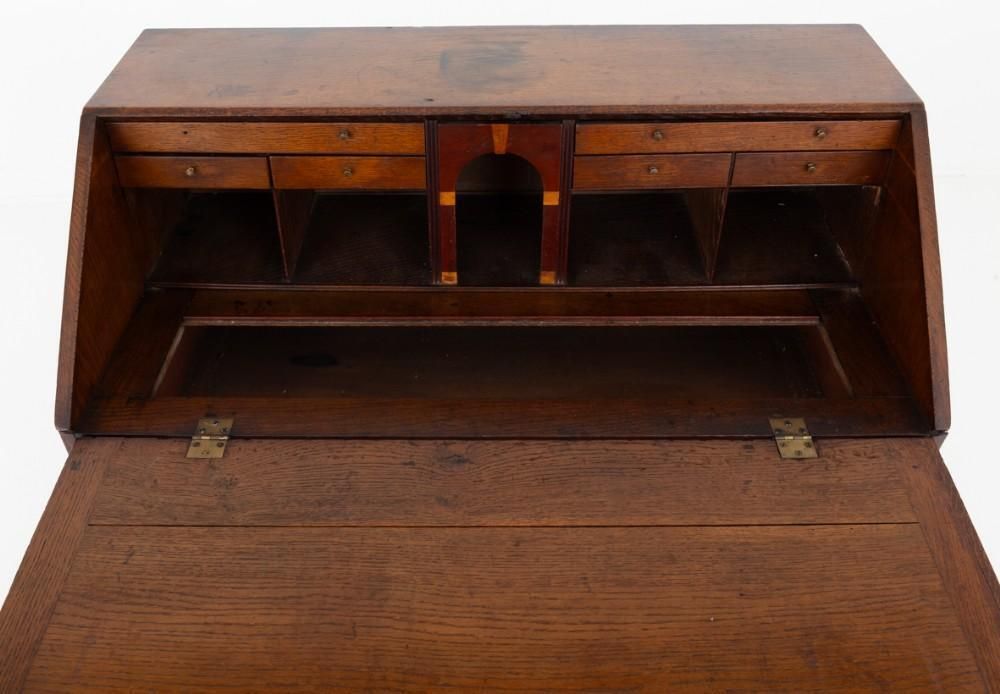 Georigian Bureau Desk Elm Period Antique photo vintage