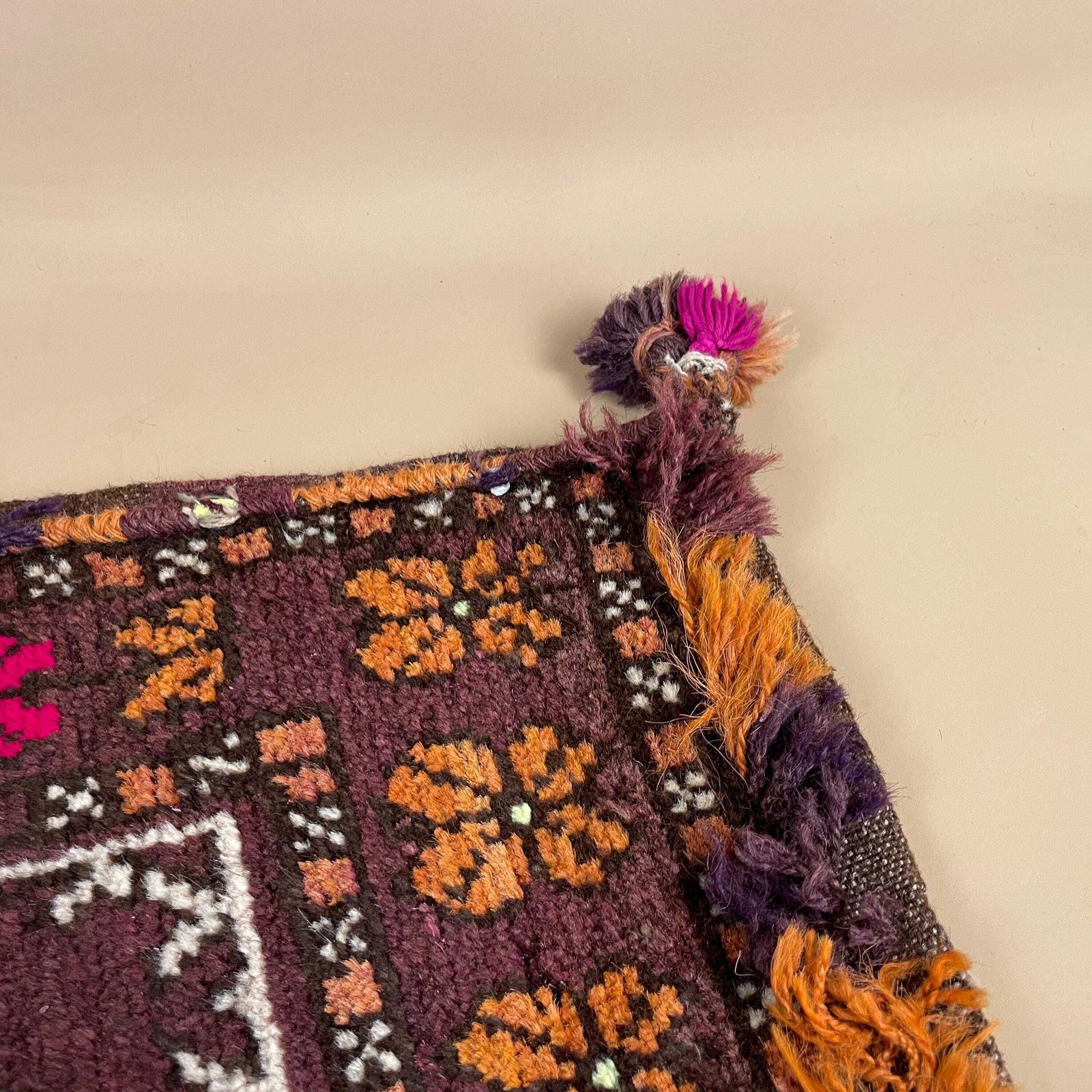 Antique Kilim Cushion Moroccan Rug Carpet Bolster Pillow Handwoven Handmade Woven Traditional Mat Fabric 49x59cm Scatter Vintage Old photo Textiles