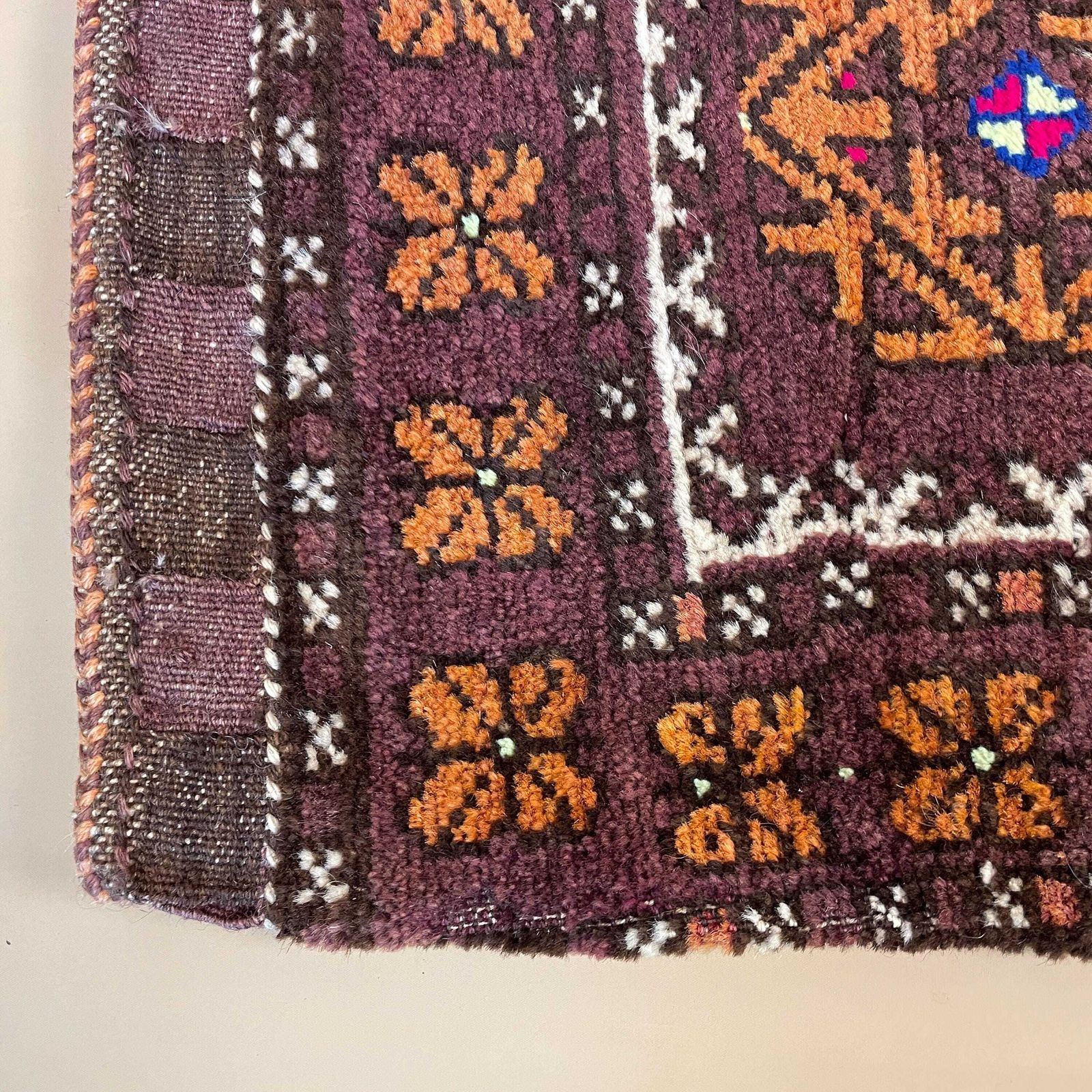 Antique Kilim Cushion Moroccan Rug Carpet Bolster Pillow Handwoven Handmade Woven Traditional Mat Fabric 49x59cm Scatter Vintage Old photo vinterior