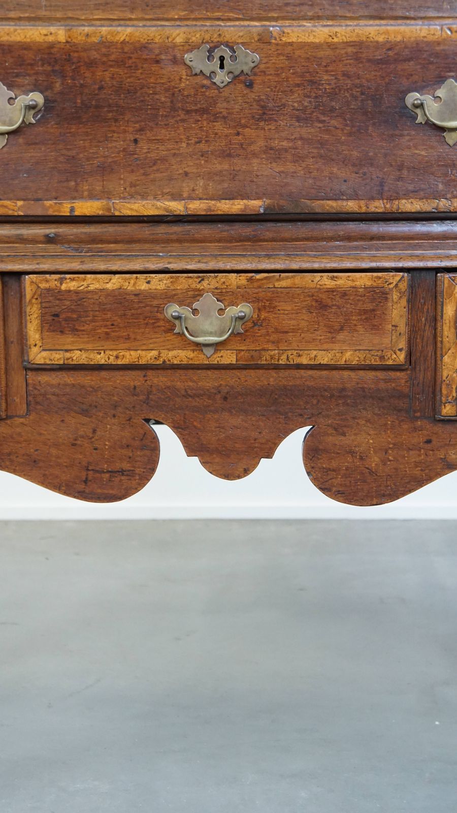 Beautiful, Charming Early 18th Century English Oak Cabinet/ Chest On Stand/ Highboy photo vintage