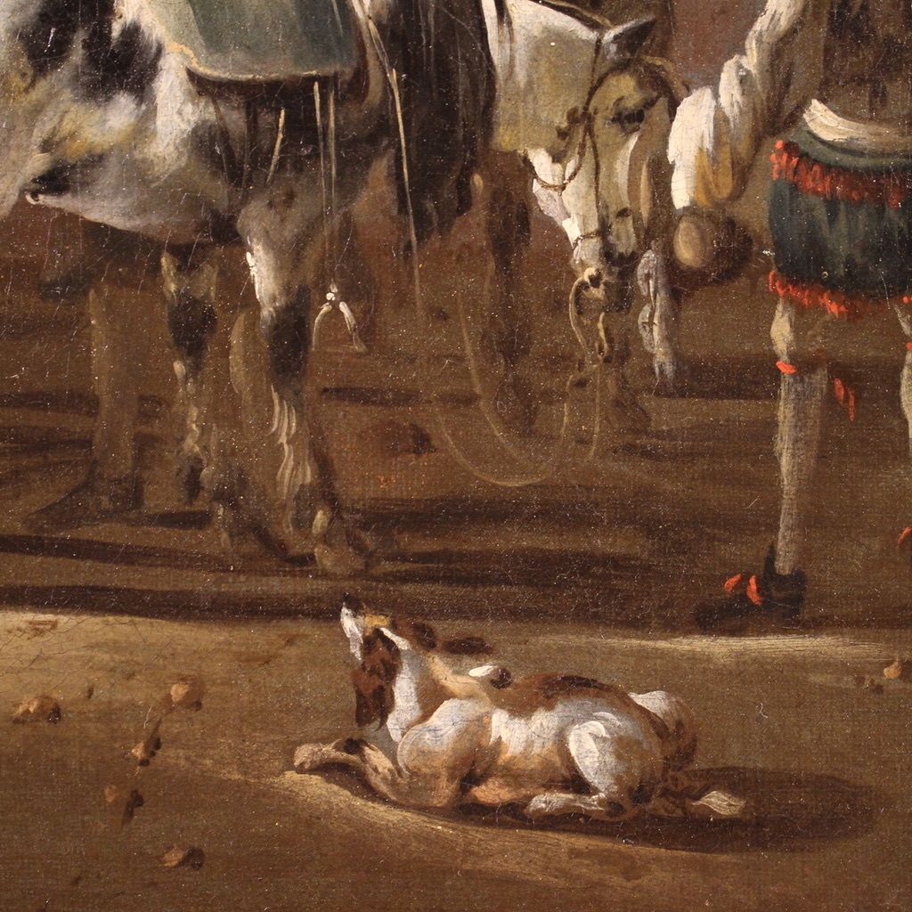 Flemish Painting From The 17th Century, Hunting Scene photo furniture