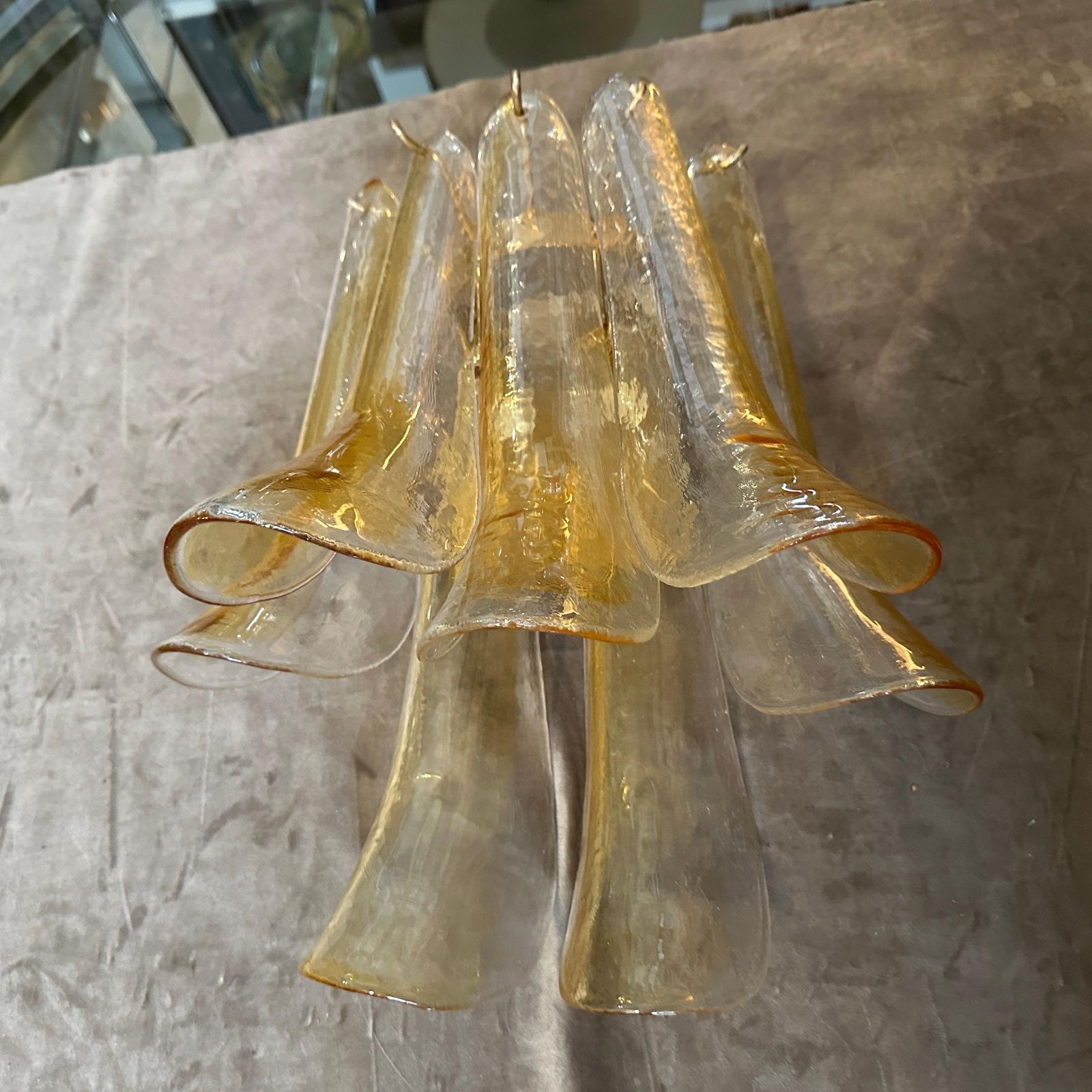 Four 1970s Mid Century Modern Murano Glass Petal Wall Sconces By La Murrina photo buy