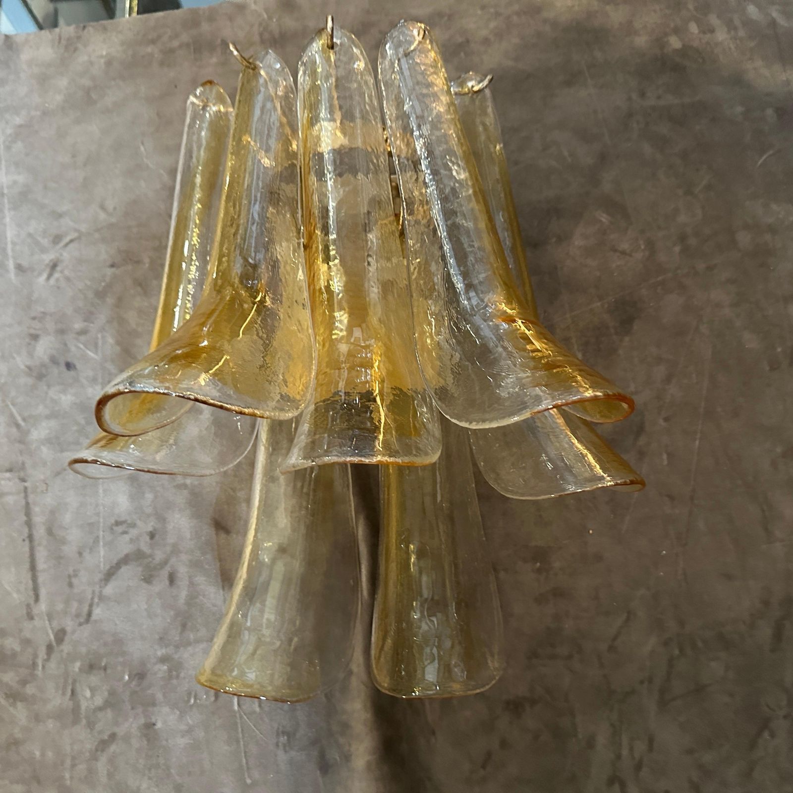 Four 1970s Mid Century Modern Murano Glass Petal Wall Sconces By La Murrina photo vintage