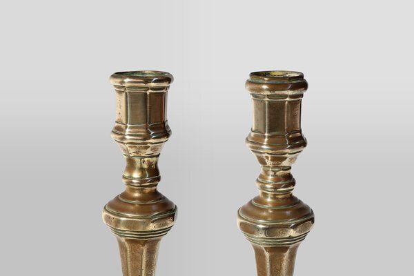 Antique French Copper Candleholders, 1800, Set Of 2 photo Home Decor