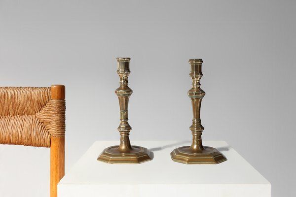 Antique French Copper Candleholders, 1800, Set Of 2 photo 1058.0