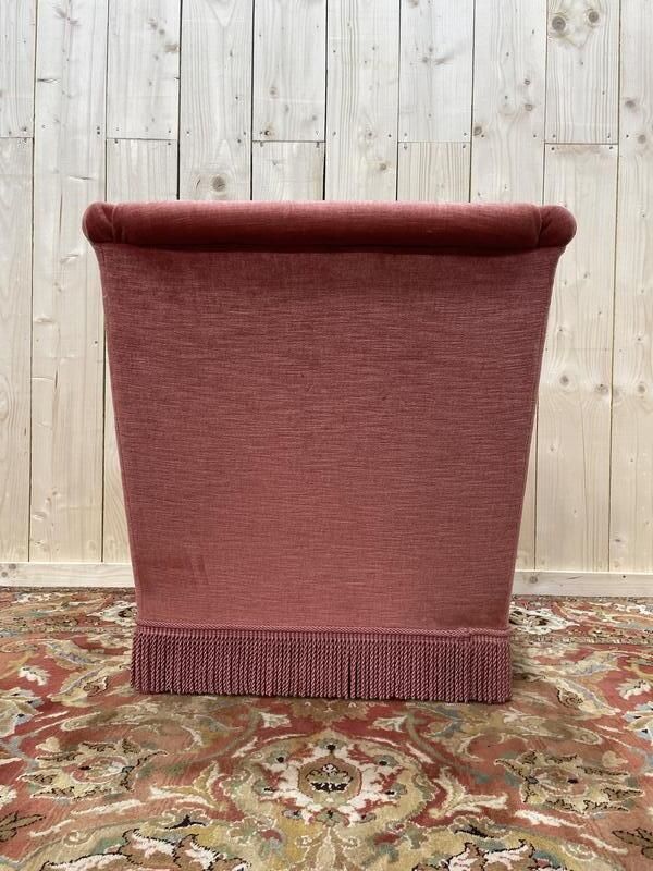 Fauteuil Style Crapaud En Velours Rose Capitonné photo Furniture