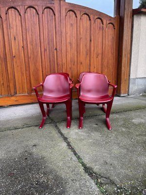 Vintage Dark Red Kangaroo Chairs By Ernst Moeckl, Germany, 1968, Set Of 6 photo 10144.0