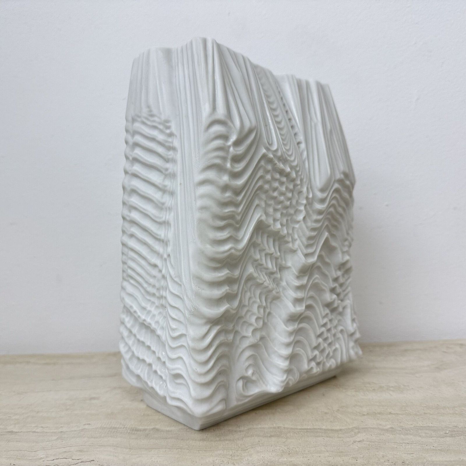 Rare Large Porcelain Rare White ‘Kaskade’ Vase – Martin Freyer For Rosenthal Studio Linie 1966 photo for sale