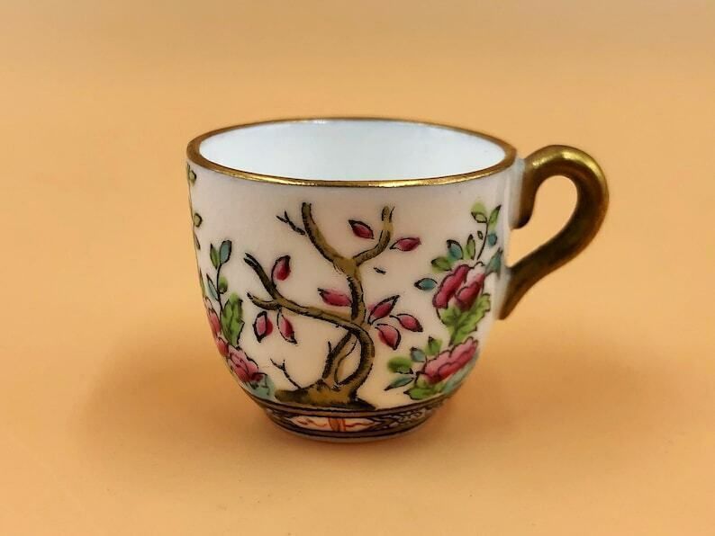 Antique Coalport China Indian Tree Miniature Cabinet Tea Cup And Saucer. Duo.   Free Uk Post. photo for sale