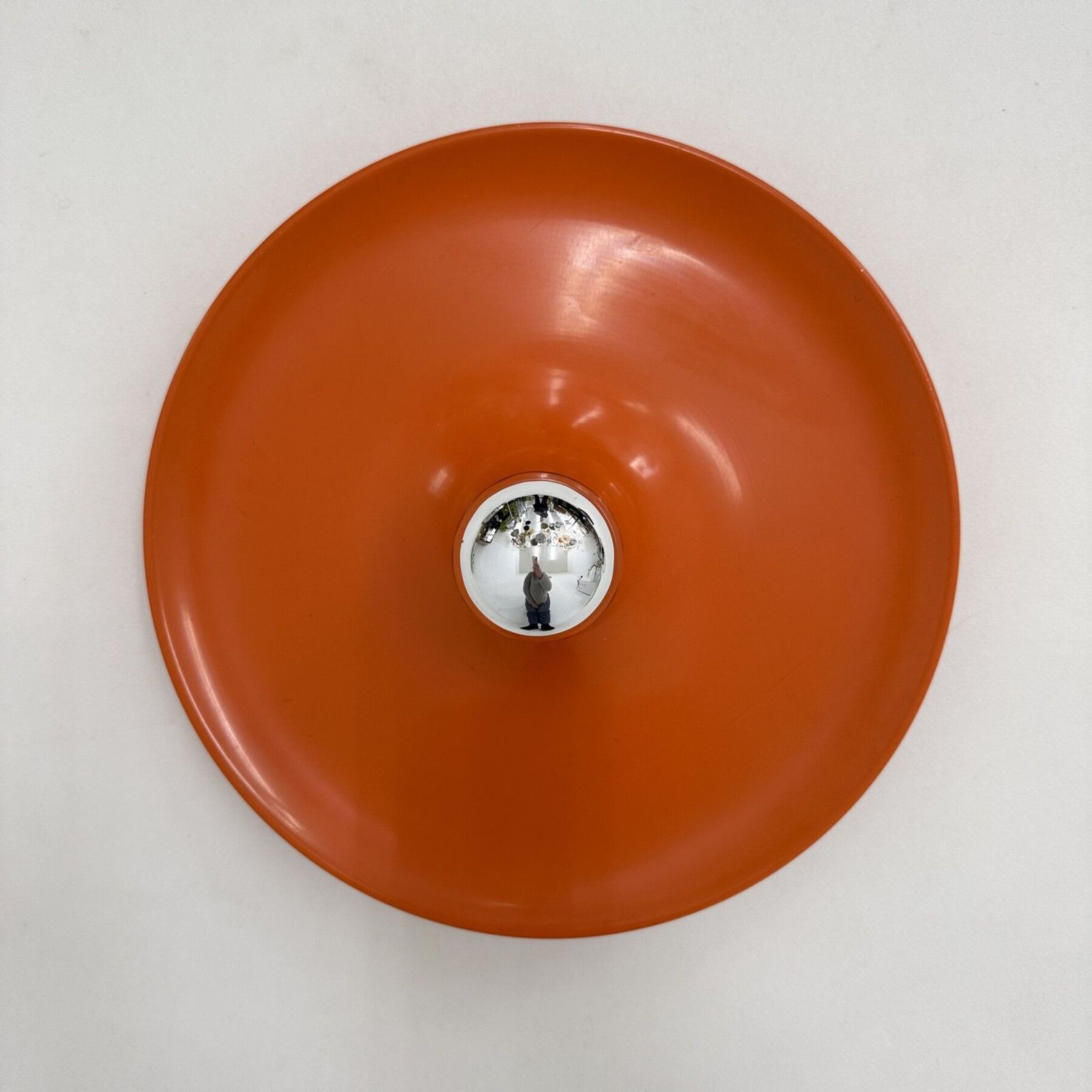 Mid Century Design Honsel Orange Space Age Disc Lamp , 1970s Attributed To Charlotte Perriand For Les Arcs photo Lighting