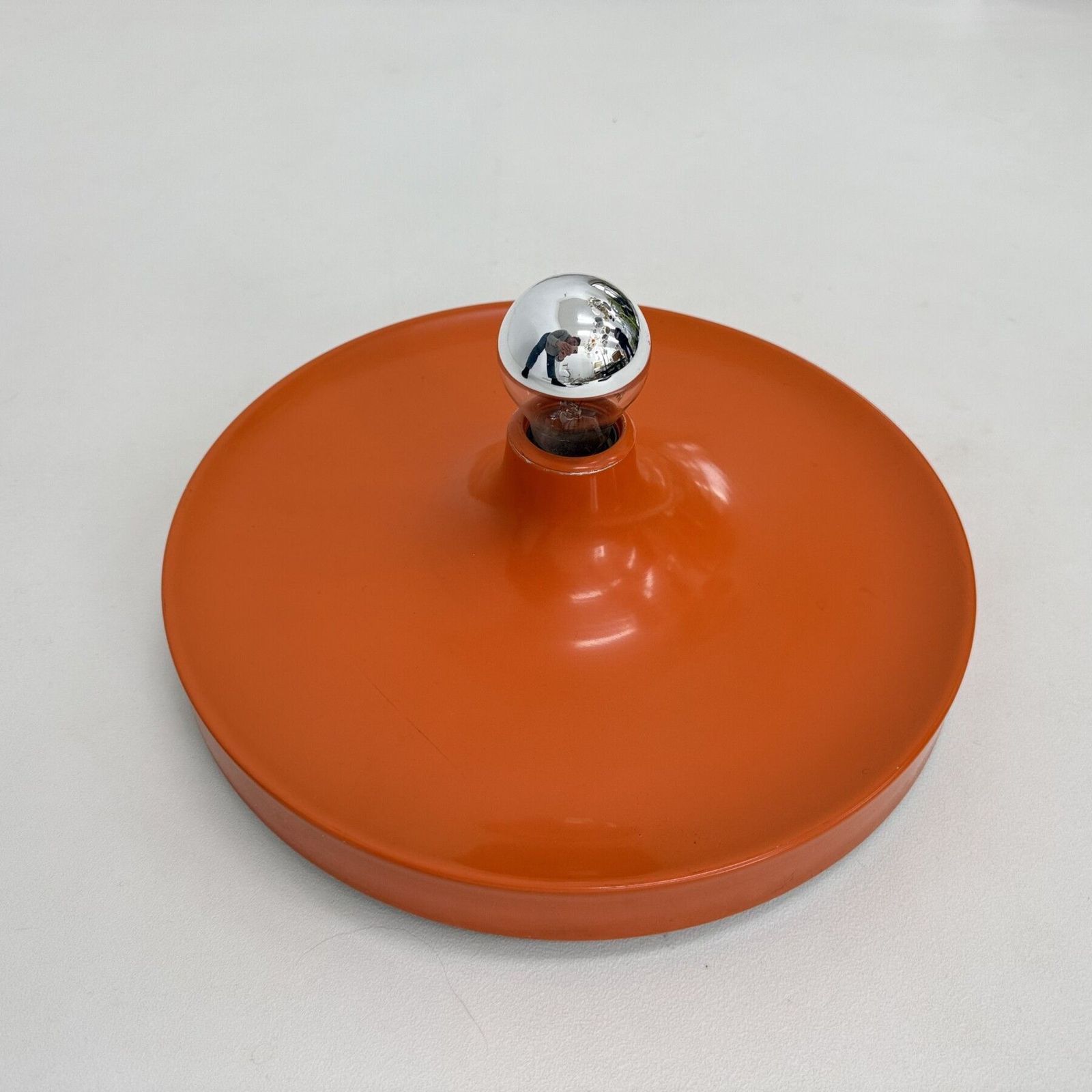 photo furniture Mid Century Design Honsel Orange Space Age Disc Lamp , 1970s Attributed To Charlotte Perriand For Les Arcs